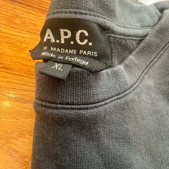 A.P.C. Sweater Womens XL Blue Crewneck Long Sleeve Cotton Pullover Sweatshirt - Picture 14 of 14